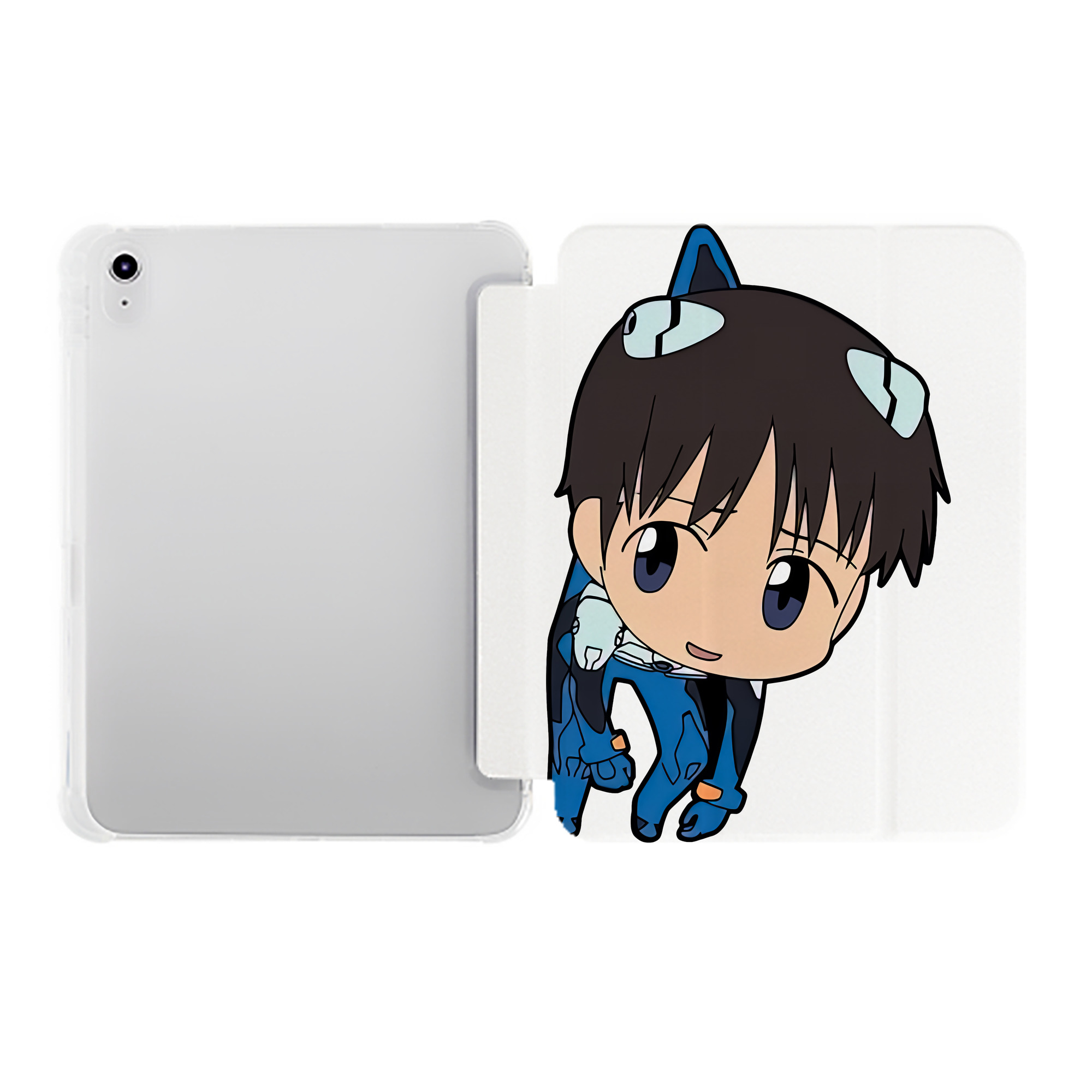 （画像用） EVA 新世紀エヴァンゲリオン IPad ケース ペン収納付き 三つ折りスタンド PUレザー×シリコン 対応機種9.5/10.5/10.9インチ
